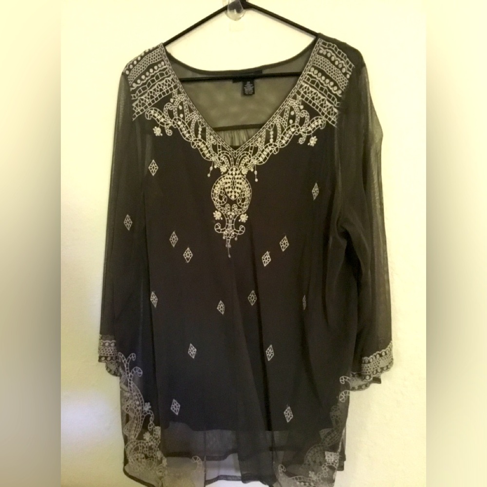 Boho 2 piece sheer blouse